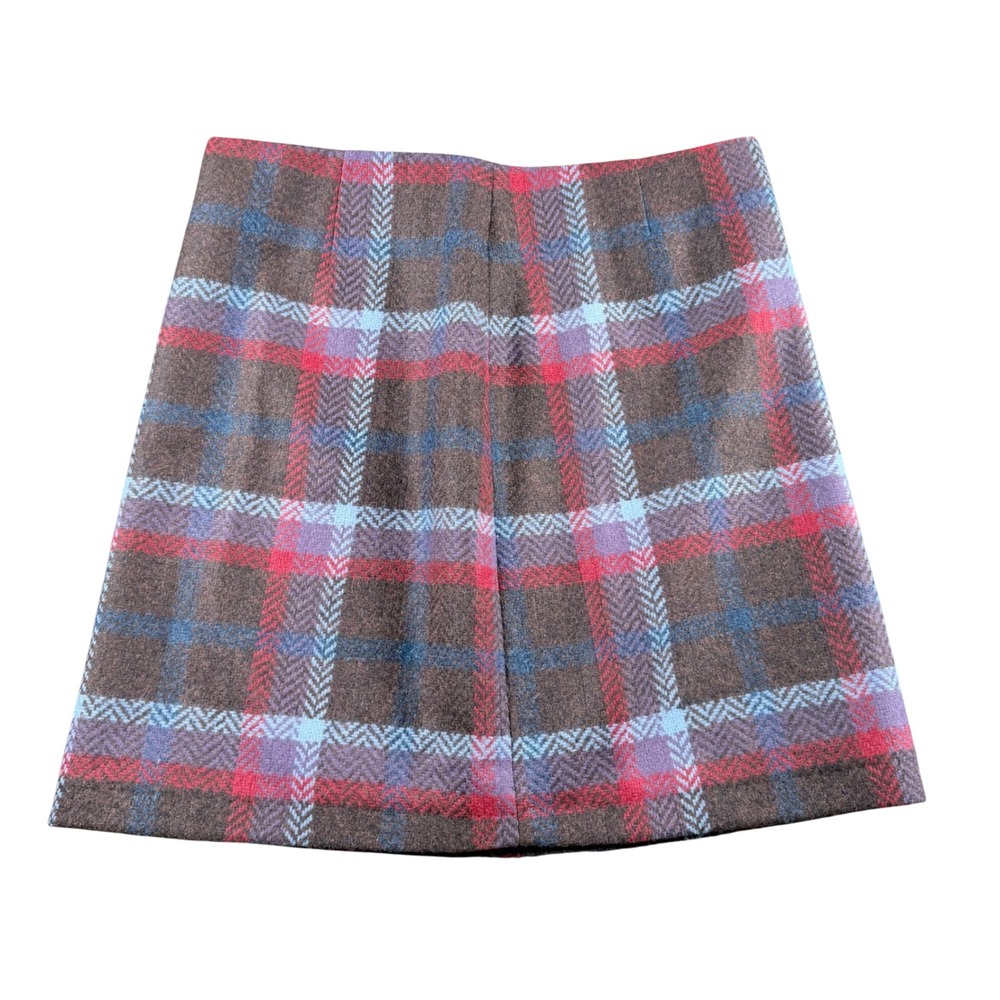 Boden British Tweed by MOON Wool Plaid Mini Skirt women 10 preppy retro academia